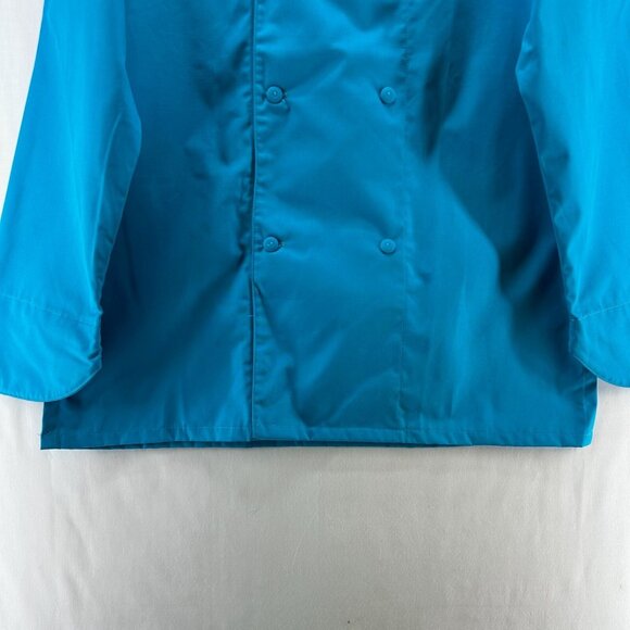 NEW CHEF Shirt Womens Sz M Double Breasted Long Sleeve Kitchen Uniform Blue - Picture 4 of 11